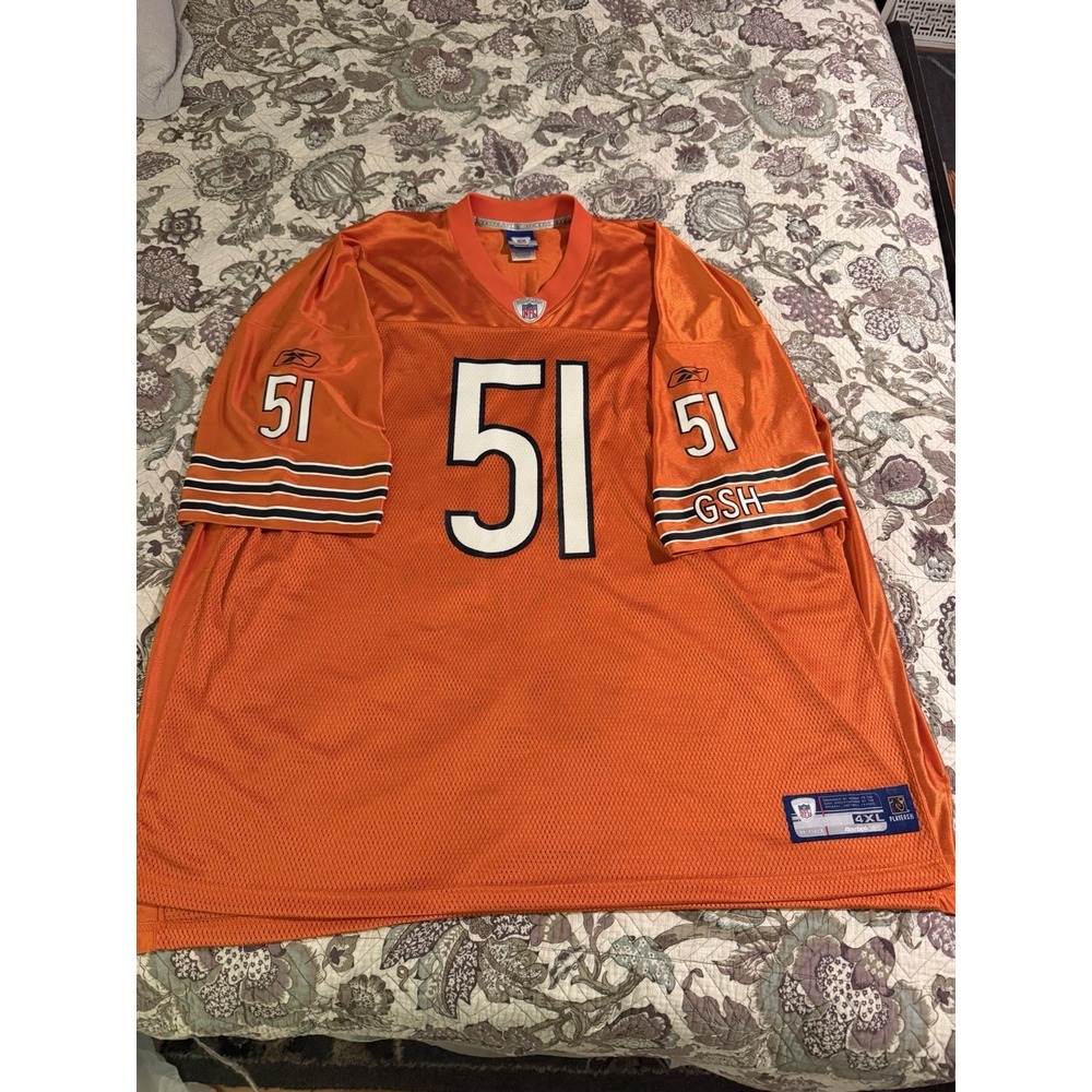 Rare Vintage Reebok Dick Butkus 51 Orange Chicago Bears On Field Players Inc 4XL